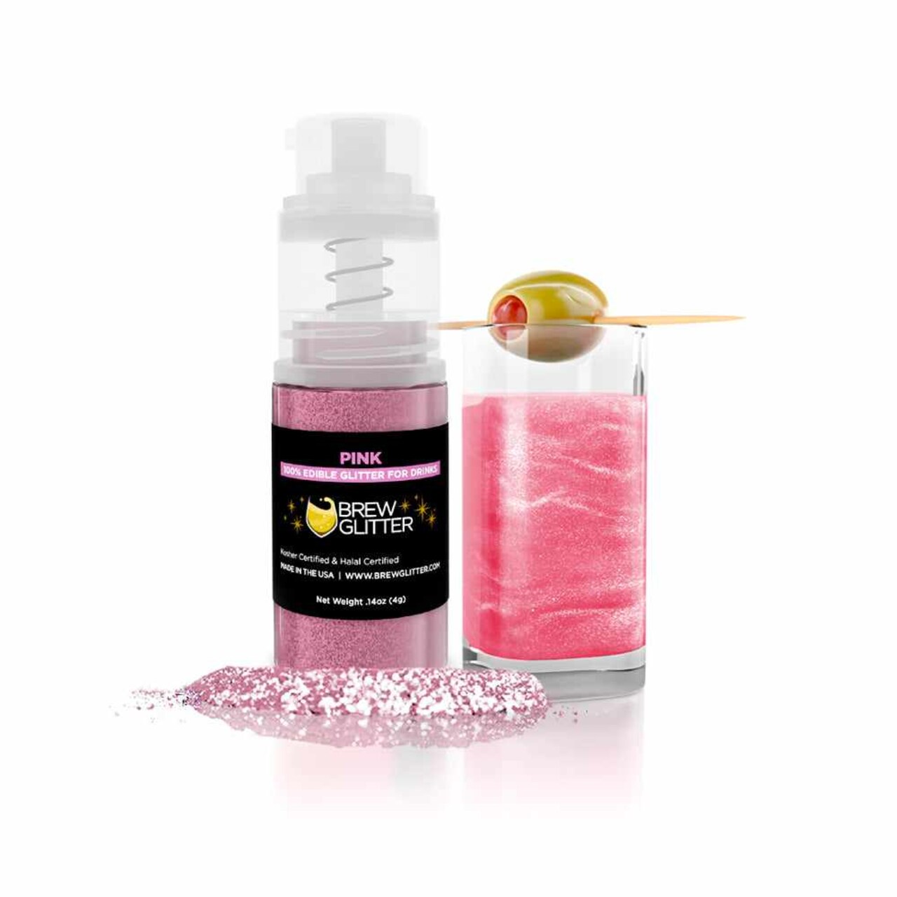 Pink Drink Glitter Edible Glitter Spray for Drinks, Beverages, Foods